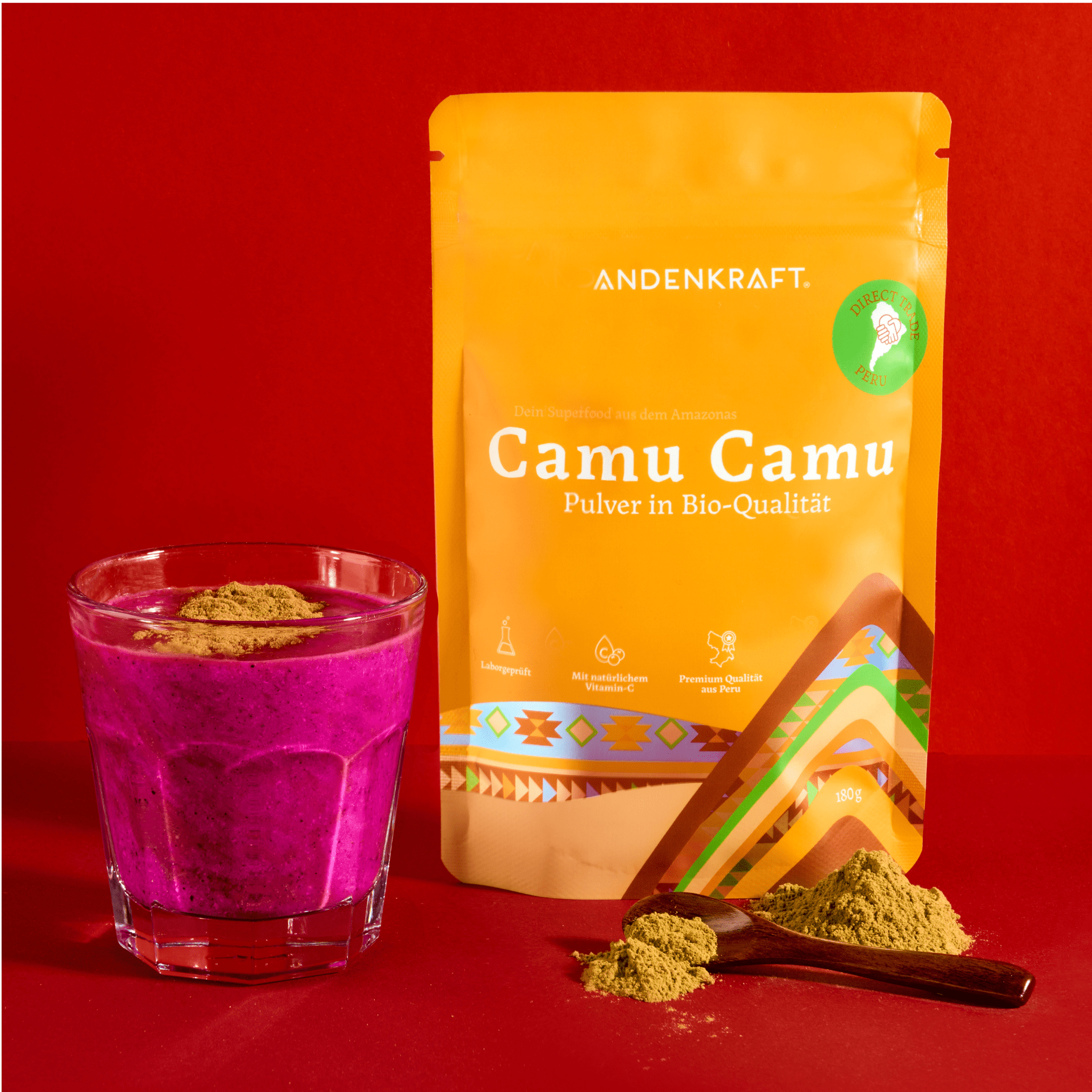 Bio Camu Camu Pulver im Drink Andenkraft