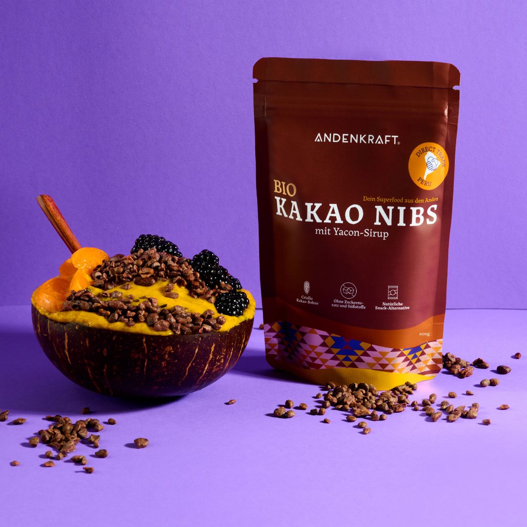 Bio Kakao Nibs mit Yacon Sirup