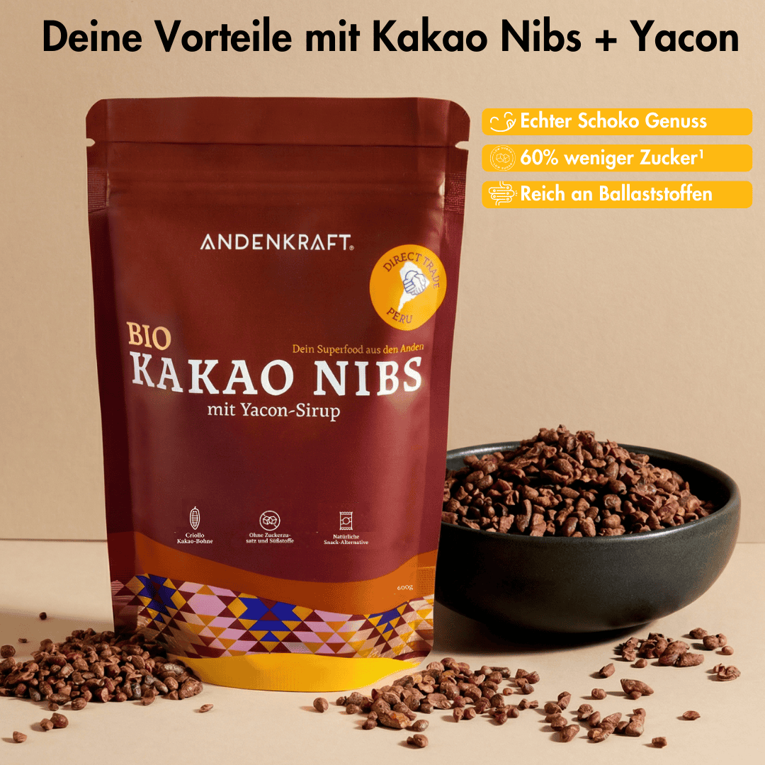Kakaonibs Andenkraft mit Kakaonibs Stückchen