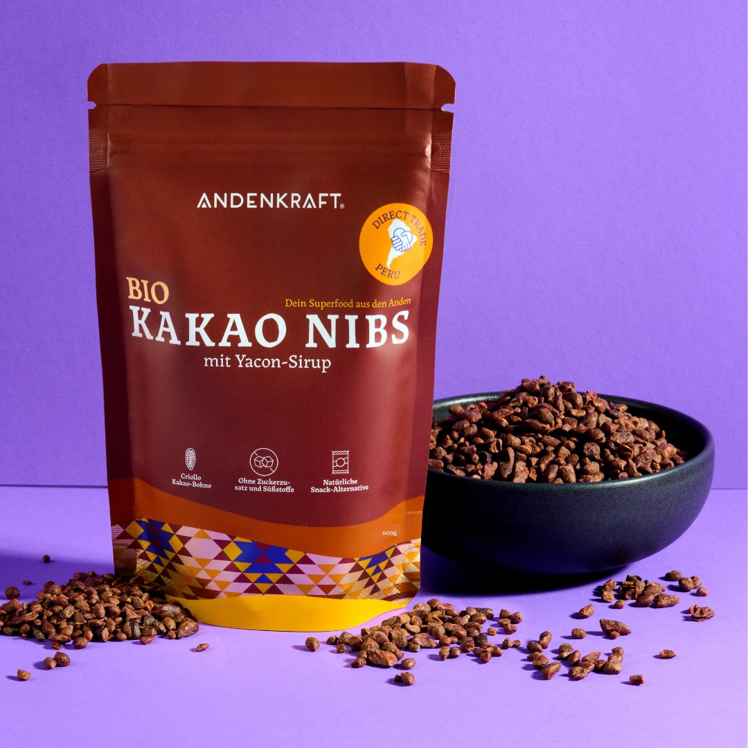 Bio Kakao Nibs mit Yacon Sirup