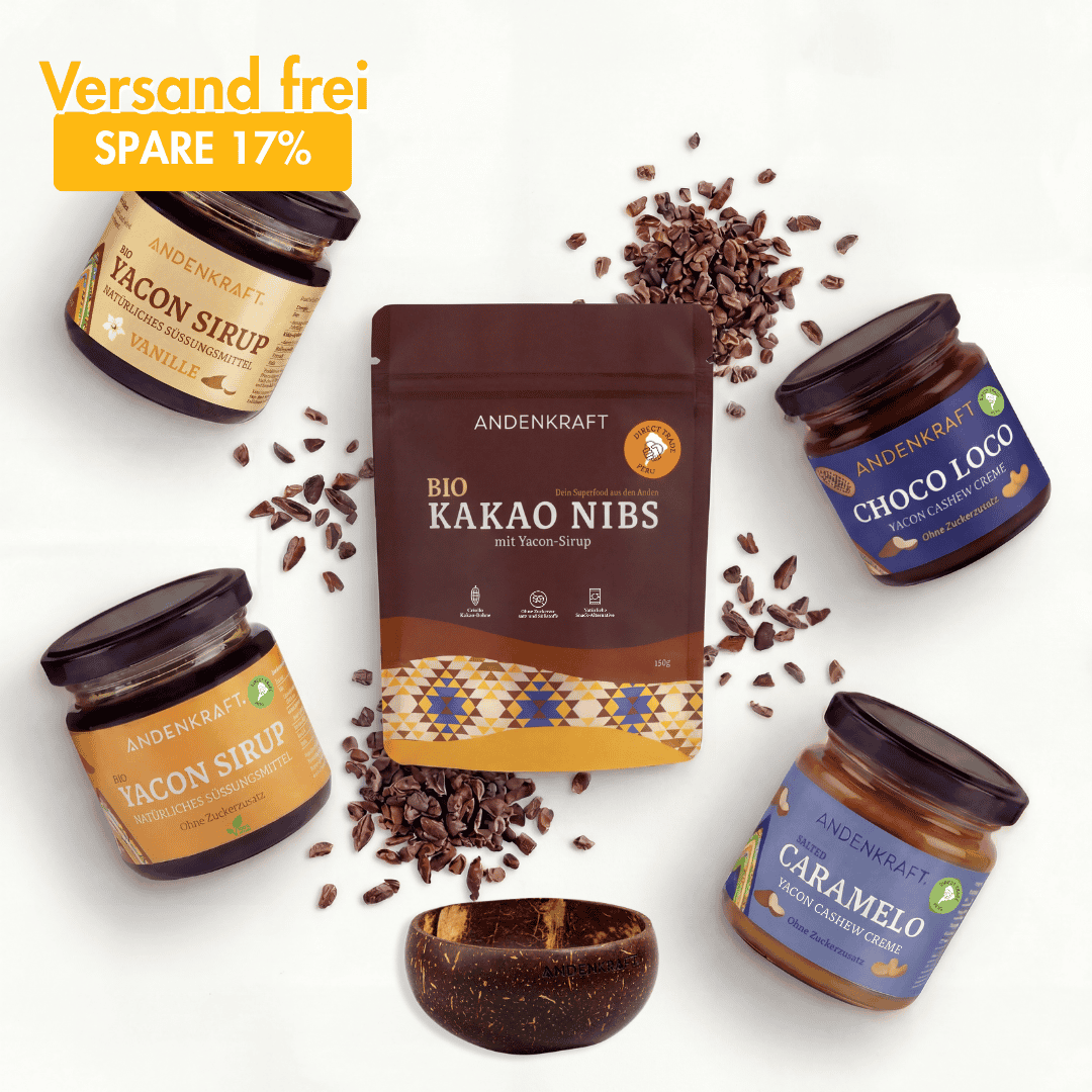 Starter Set Andenkraft mit Kakaonibs und Yacon Sirup