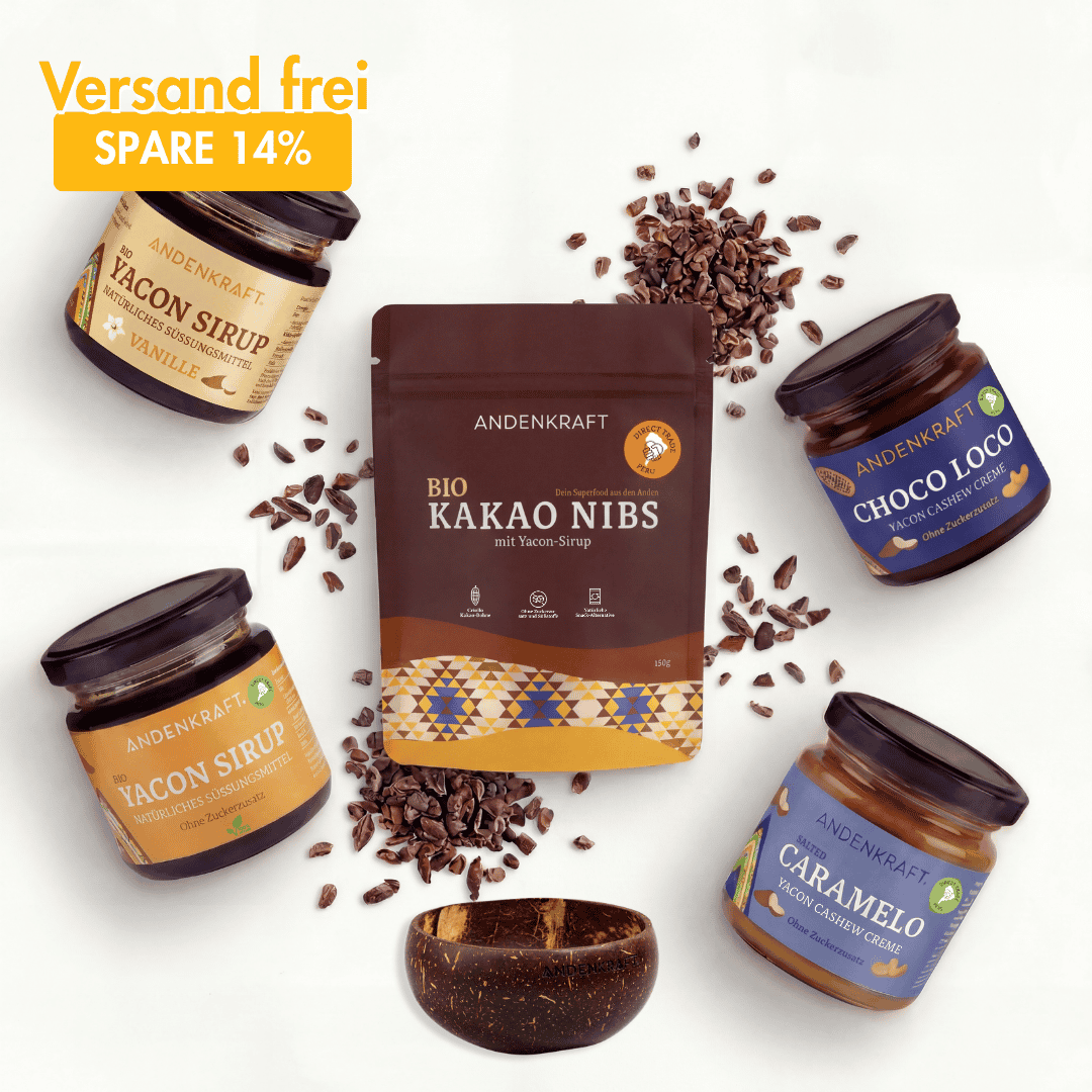 Starter Set Andenkraft mit Kakaonibs und Yacon Sirup