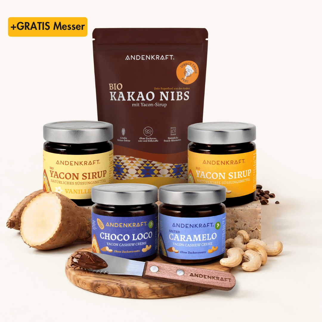 Starter Set Andenkraft mit Kakaonibs und Yacon Sirup