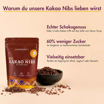 Bio Kakao Nibs mit Yacon Sirup