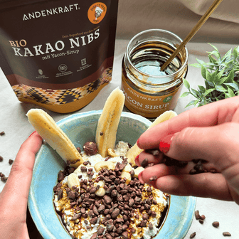 Bio Kakao Nibs mit Yacon Sirup