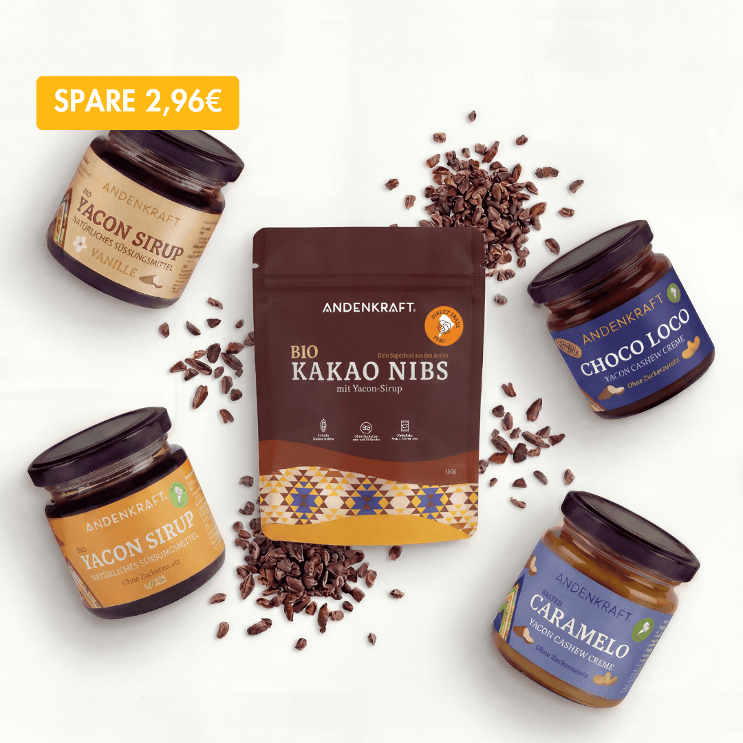 Starter Set Andenkraft mit Kakaonibs und Yacon Sirup 
