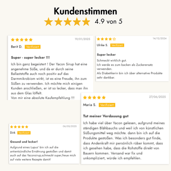 Bewertungen Andenkraft Yacon Produkte